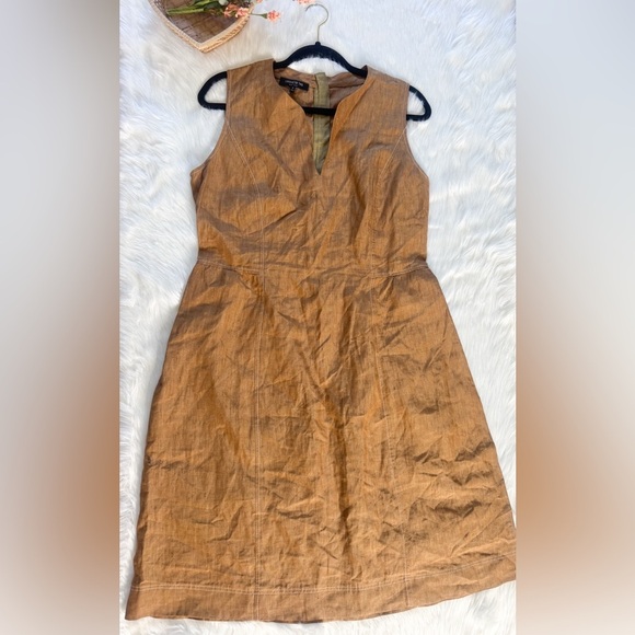 Lafayette 148 Linen Midi Dress Medium - Picture 1 of 2